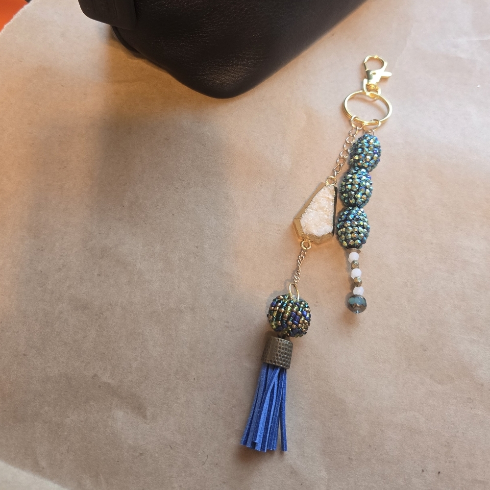 Handmade Purse Charm - "Crystal Ocean"
